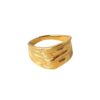 Waterproof Ripple Texture Ring