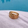 Waterproof Ripple Texture Ring