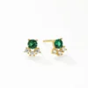 Vintage-Style Emerald Green And Clear Crystal Studs