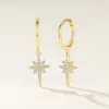 Eight-Pointed Crystal Star Dangle Huggies