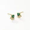 Vintage-Style Emerald Green And Clear Crystal Studs