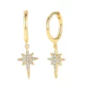 Eight-Pointed Crystal Star Dangle Huggies