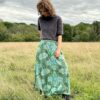 Emerald Green/White Gold/Pink -Long Pocket Skirt