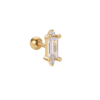 Mini Baguette Crystal Ball Back Single Stud