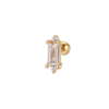 Mini Baguette Crystal Ball Back Single Stud