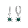 Vintage-Style Emerald Green And Clear Crystal Charm Huggies