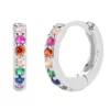 Rainbow Crystal Pave Huggies