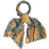 One Hundred Stars Chrysanthemum Grey Wool Scarf