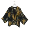 One Hundred Stars Chrysanthemum Black Crepe Kimono