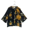 One Hundred Stars Chrysanthemum Black Velvet Jacket