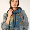 One Hundred Stars Primula Teal Wool Scarf