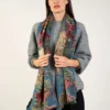 One Hundred Stars Primula Teal Wool Scarf