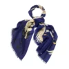 One Hundred Stars Stork Royal Blue Wool Scarf