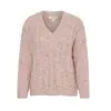 B Young Nata Pale Mauve Melange V-Neck Jumper