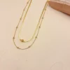 Waterproof Ball Snakechain Layer Necklace