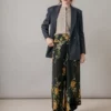 One Hundred Stars Stork Black Crepe Palazzo Pants