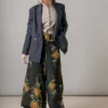 One Hundred Stars Stork Black Crepe Palazzo Pants