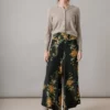 One Hundred Stars Stork Black Crepe Palazzo Pants