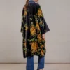 One Hundred Stars Chrysanthemum Black Velvet Grande Kimono