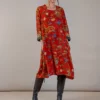 One Hundred Stars Dragon Rust Asymmetric Dress