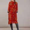 One Hundred Stars Dragon Rust Asymmetric Dress