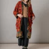 One Hundred Stars Dragon Rust Velvet Grande Kimono