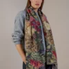 One Hundred Stars Primula Black Wool Scarf