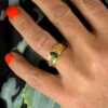 Waterproof Green Gem Ornate Ring