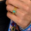 Waterproof Ornate Turquoise Ring