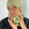 Fraas Beige Green Flecked Bobble Hat