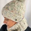 Fraas  Beige or Green Flecked Snood