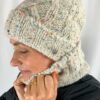 Fraas Beige Green Flecked Bobble Hat