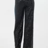 Suzy D Kinslee Black Sequin Palazzo Pants