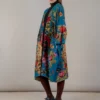 One Hundred Stars Primula Teal Grande Kimono