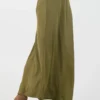 Suzy D Rochella Moss Green Satin Bias Cut Skirt