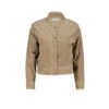 Red Button Light Taupe Cord Bomber Jacket