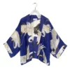 One Hundred Stars Stork Royal Blue Kimono