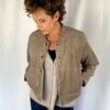 Red Button Light Taupe Cord Bomber Jacket