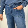 Red Button Used Stone Colette Patch Pocket Jeans