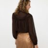 Esqualo Plumetis Smock Blouse – Chocolate