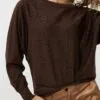 Esqualo Batwing Lurex Sweater – Chocolate