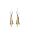 Gold Plated & Oxidised Silver Stick Drop Earrings