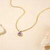 Waterproof Birthstone Teardrop Necklace