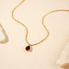 Waterproof Birthstone Teardrop Necklace