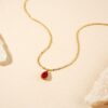 Waterproof Birthstone Teardrop Necklace