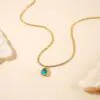 Waterproof Birthstone Teardrop Necklace