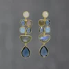 Kyanite Labradorite Chalcedony & Moonstone Multi Stone Drop Earrings