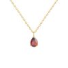 Waterproof Birthstone Teardrop Necklace