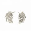 Alex Monroe Feather Stud Earrings (Silver or Gold Plated Silver))