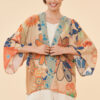 Powder Kimono Jacket 70s Floral Coconut